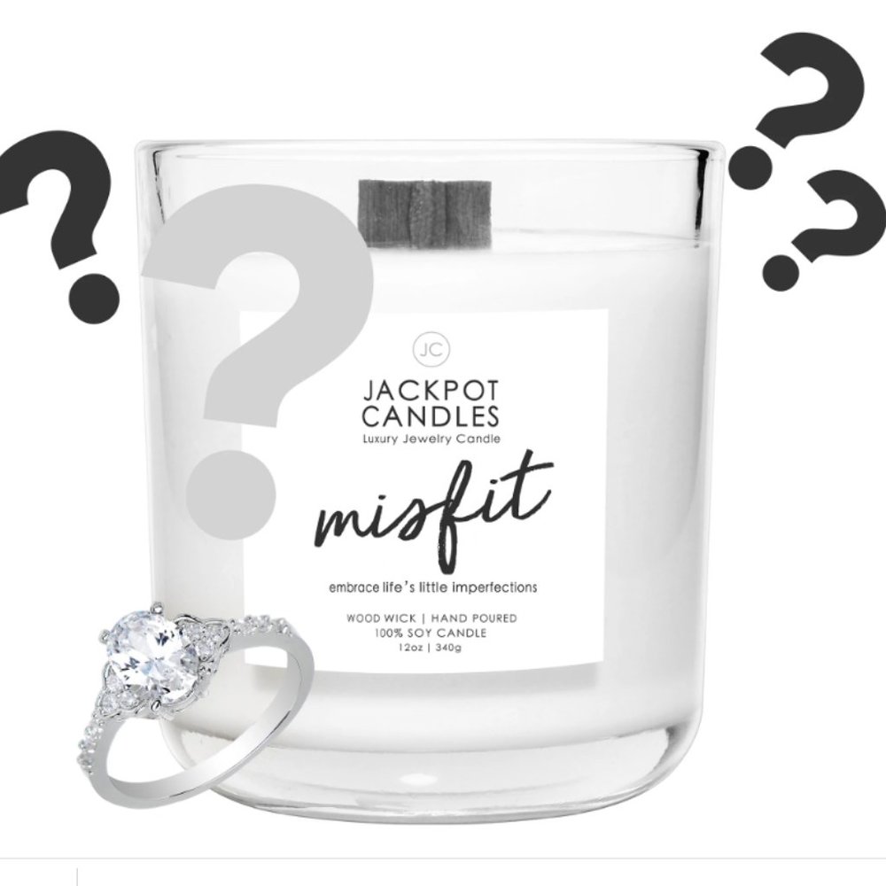 Mystery Misfit Wooden Wick Jewelry Ring Candle
